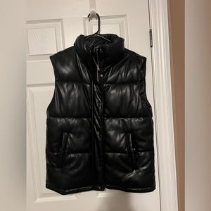 Abercrombie Vegan Leather Puffer Vest